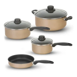 Conjunto de Panelas Antiaderente Creme e Preta