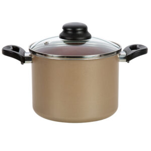 Caldeirão Reto Antiaderente Creme e Cereja