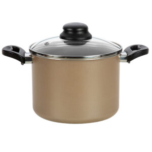 Caldeirão Reto Antiaderente Creme e Preto